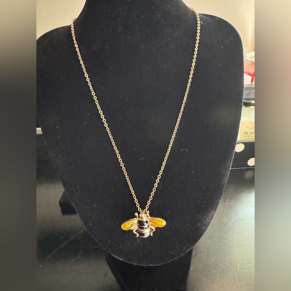 Gold Bee Pendant Necklace